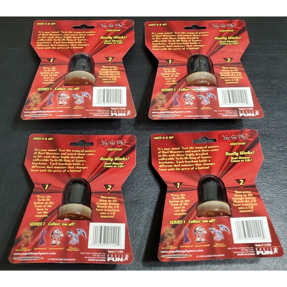 Yu-Gi-Oh! Series 1 SET of (4) 1996 Duel Monster Spin Keychains - NEW - Picture 2 of 15